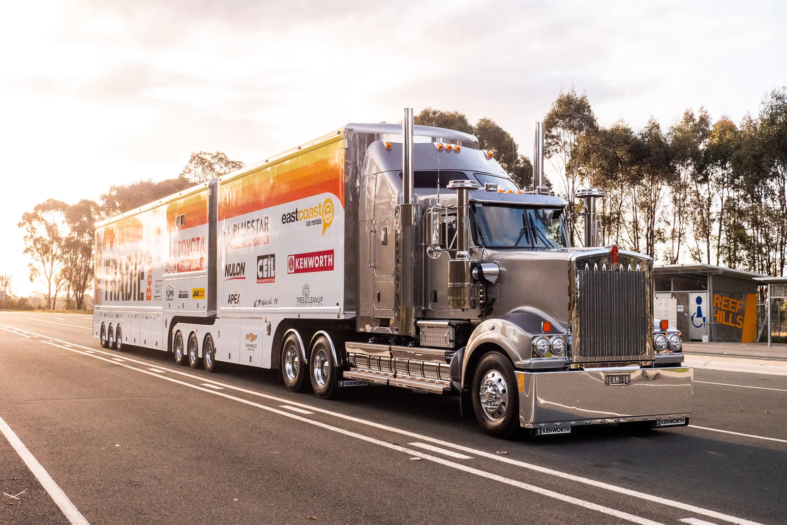 Kenworth T909 prime mover on the road